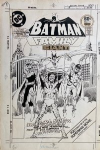 Jim Aparo | batman family #13 cover (dc, 1978) batgirl, robin & manbat | Will"s Comic Art Page
