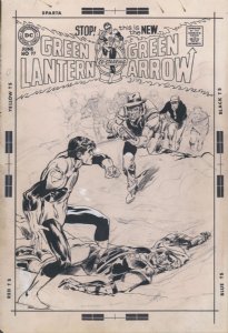 Neal Adams | green lantern and green arrow #77 cover (dc, 1970) hard traveling heroes in the heartland, 1st version | Will"s Comic Art Page