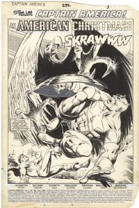 Captain America #292 pg 1 Splash (Marvel, 1984) 1st App Black Crow Comic Art
