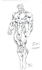 Captain Atom Drawing (2005) JLE Comic Art