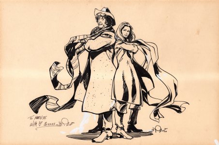 Walt Simonson | marvel premiere 60 pg 26 pin-up of the doctor and romana (marvel, 1981) | Will"s Comic Art Page