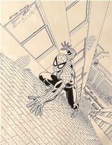 John Romita Sr. John Romita Sr. | Five Fabulous Decades of Marvel Comics Book Cover (Marvel, 1991) 30 Year Old Large Art Romita Spider-Man !! | Will’s Comic Art Page
