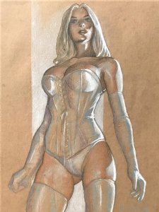 Emma Frost (Hellfire Club White Queen) Pin-Up by Gerald Parel (2010) Comic Art